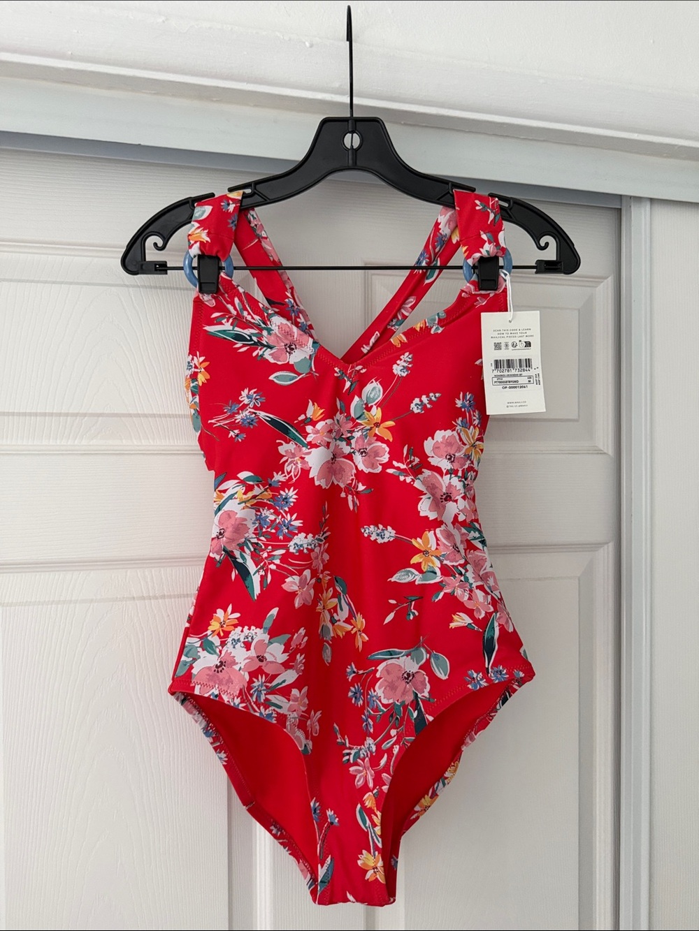 Maaji Red Floral Crossback One-Piece Swimsuit for Kids